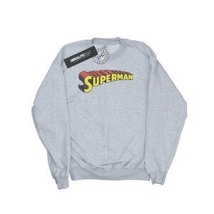 DC Comics Mens Superman Telescopic Crackle Logo Sweatshirt / Sports Grey